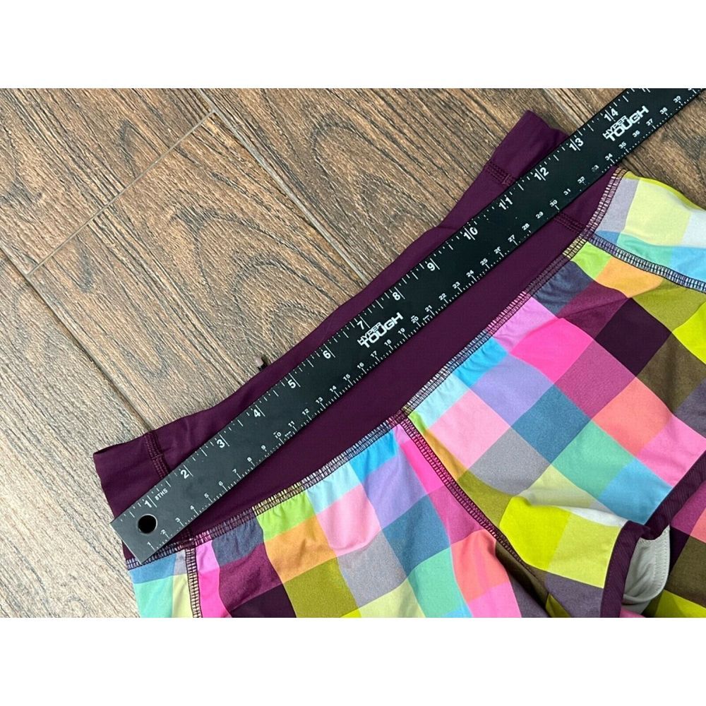 LULULEMON SPEED SHORTS SEA CHECK MULTI PLUM PLAID 2.5" SIZE 2 RUNNING ACTIVE - Picture 10 of 12